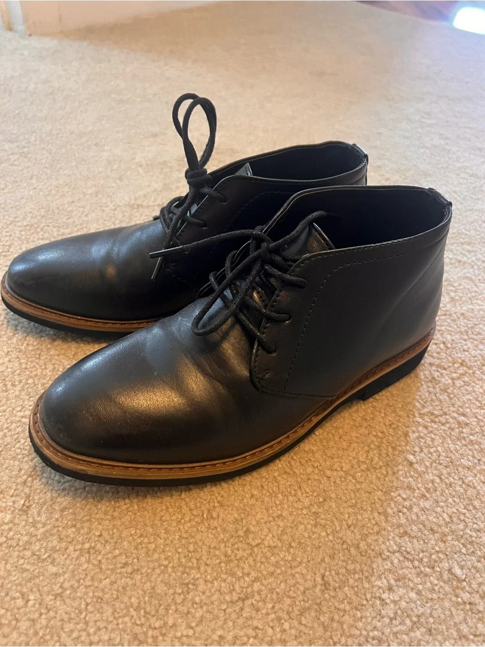 Deer Stags Boys Black Leather Dress Chukka Shoes